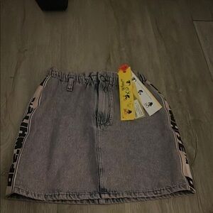 Off-White Kids Denim Skirt with Pink Accents